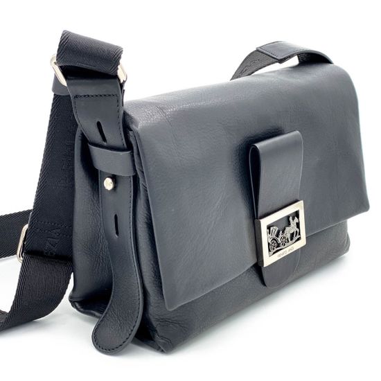 Сумка-мессенджер Renato Angi черная кожаная - фото 4, 