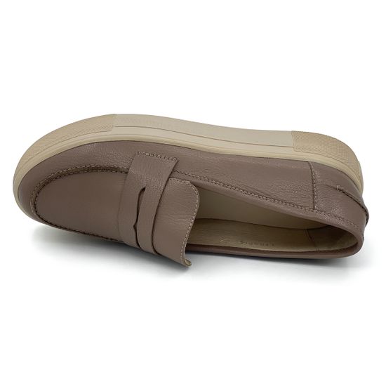 Лоферы CV Cover бежевые кожаные - фото 5, 1705805 COV TAUPE 23