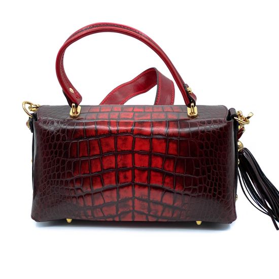 Сумка Marino Orlandi красная кожаная - фото 3, 