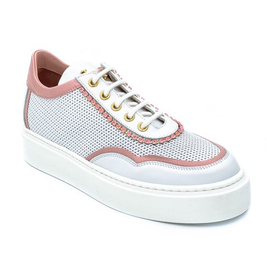 Кеды Ilasio Renzoni бело-розовые кожаные - фото 2, 4934 IR ROSA