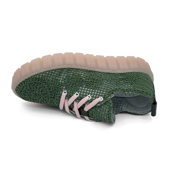 Кроссовки Lab Milani зеленые текстильные префорированные - фото 5, 461800 LAB