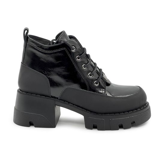 Ботинки Lab Milano черные кожа/лак демисезонные - фото 1, G058811 LAB NERO