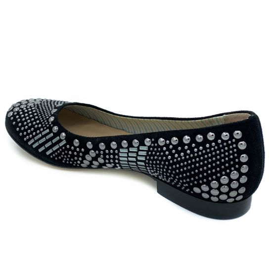 Балетки Fru.it черные замшевые с металлическими клепками - фото 3, 