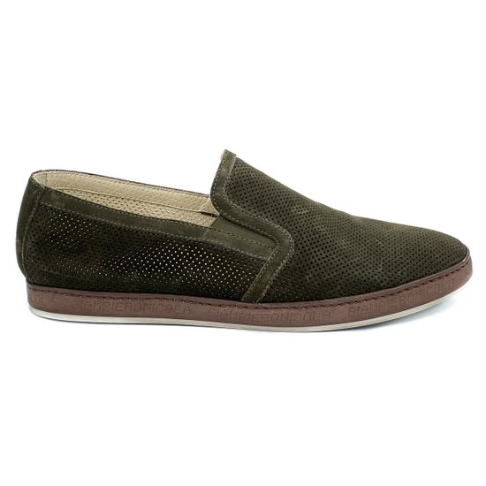 Слипоны Giampieronicola зеленые замшевые - фото 1, 