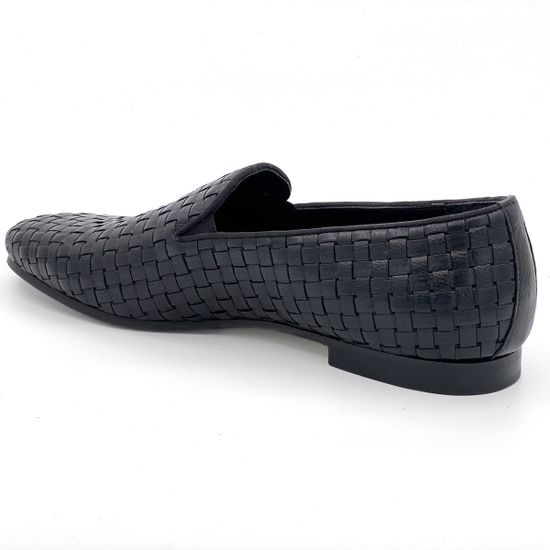 Лоферы Mirko Ciccioli кожаные плетеные черные - фото 3, 