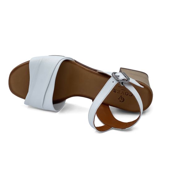 Босоножки CV COVER белые кожаные - фото 5, 268 463 COV BEYAZ DERI