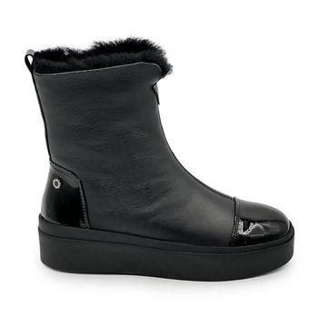 Ботинки высокие TUFFONI черные кожа/лак на меху - фото 1, 2424048PF TUF NERO