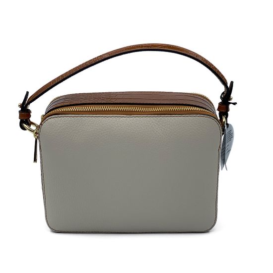 Сумка MOT CLE  кожаная бежевая/коричневая - фото 3, 