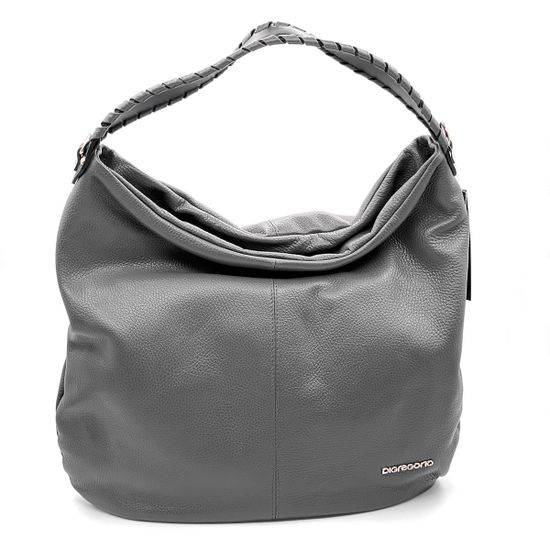Сумка Di Gregorio серая кожаная - фото 1, 8787 DG GRIGIO