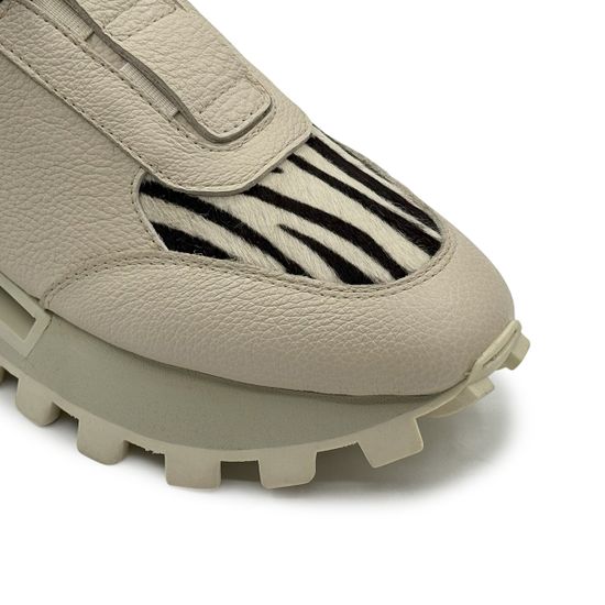 Кроссовки NILA&NILA белые кожаные на меху "зебра" - фото 6, NO9009M NIL BIANCO