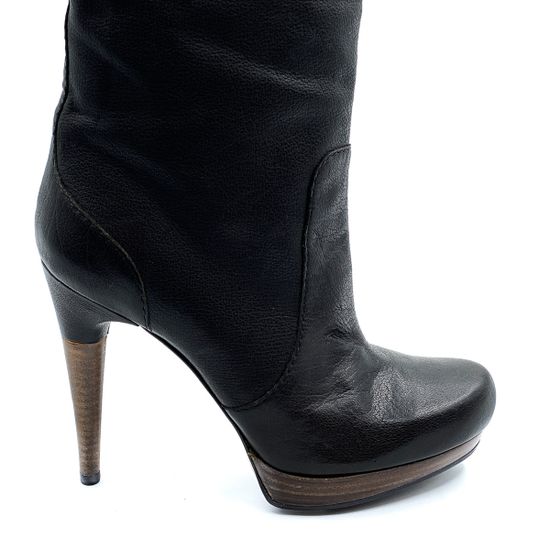 Сапоги Grey Mer черные кожаные демисезонные - фото 5, 107095 GREY