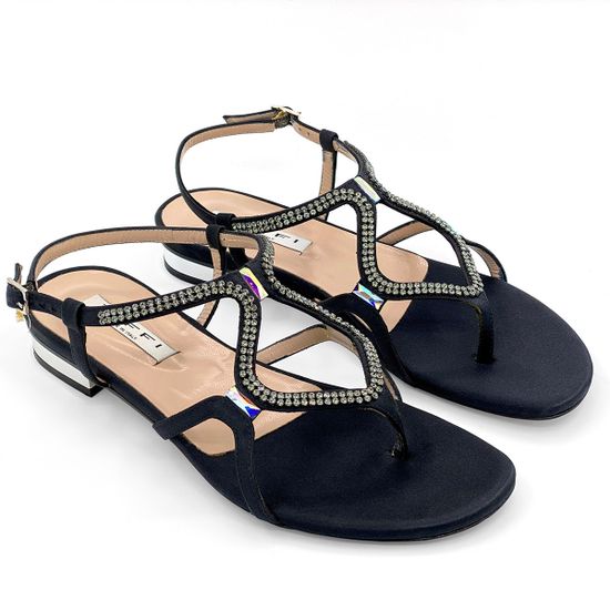 Босоножки Tiffi черные текстильные - фото 6, 