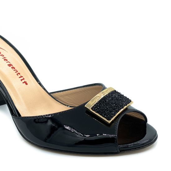 Сабо Giorgio Piergentili черные из лакированной кожи - фото 5, 406 GP