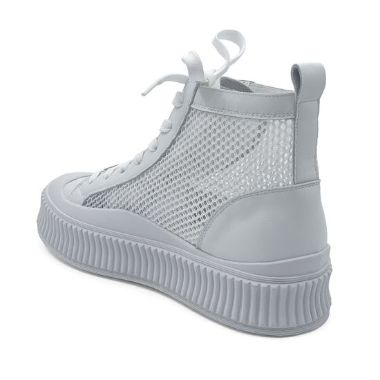 Кеды высокие Lab Milano белые кожаные с перфорацией - фото 3, 