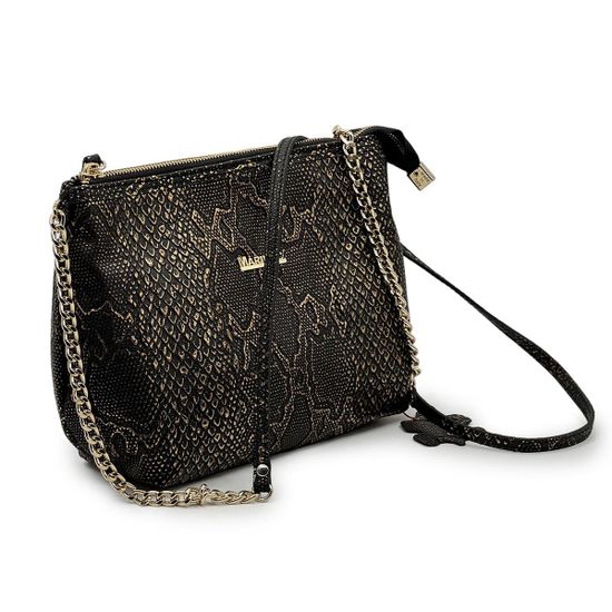 Сумка-клатч Marina Creazioni черно-золотая кожаная &quot;питон&quot; - фото 2, 