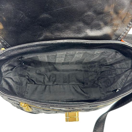 Сумка Marino Orlandi черная кожаная штампованная - фото 5, 4941 MO NERO