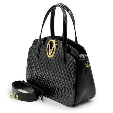 Сумка Valentino Orlandi черная из ламинированной кожи - фото 2, 7217 VO NERO