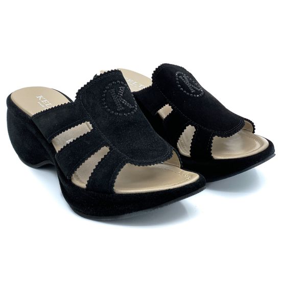 Сабо Kelton черные замшевые - фото 7, H0416 KEL