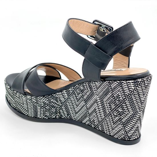 Босоножки Tiffi черно-серые кожаные - фото 3, 