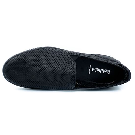 Слипоны Baldinini черные кожаные перфорированные - фото 5, 
