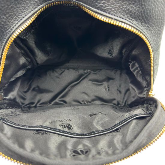 Сумка-рюкзак Di Gregorio черная кожаная - фото 7, 818 DG NERO ORO