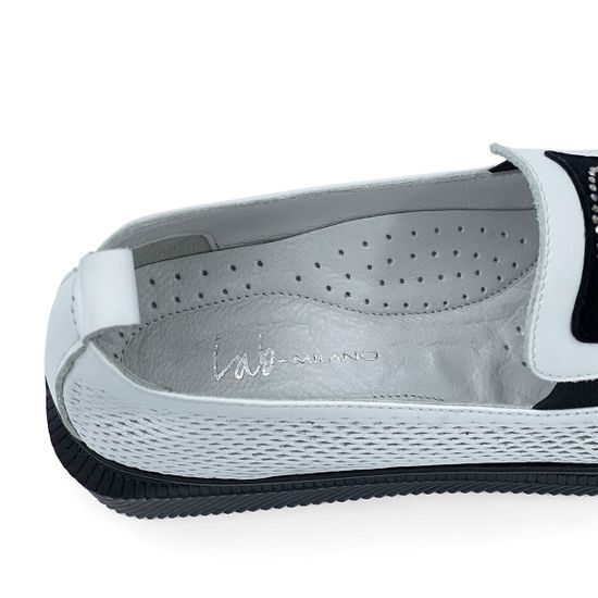 Слипоны Lab Milano белые кожаные с перфорацией - фото 7, 