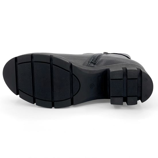 Ботинки Cover черные кожаные МЕХ - фото 4, 