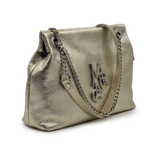 Сумка Marina Creazioni золотая кожаная - фото 2,