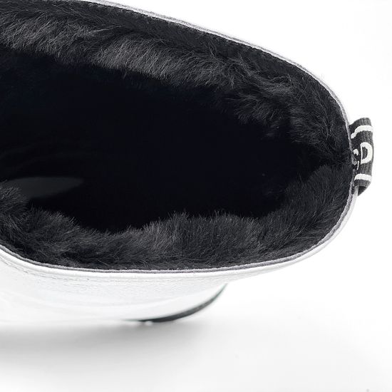 Ботинки Cover белые кожаные МЕХ - фото 5, 8083-2 COV