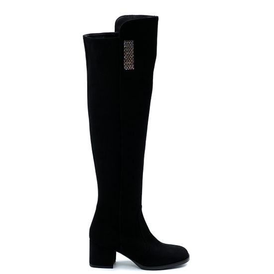 Ботфорты Rosso Nero черные замшевые демисезонные - фото 1, 4080 RN 50