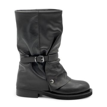 Полусапоги MIMMU черные кожаные демисезонные - фото 1, M482M21 MIM NERO