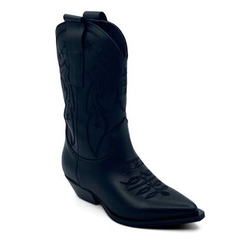 Полусапоги казаки MIMMU черные кожаные демисезонные - фото 2, F739M33 MIM NERO