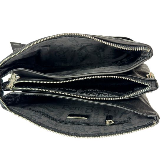 Сумка Renato Angi черная кожаная с ремнем-цепочкой - фото 7, 3401381 RA NERO