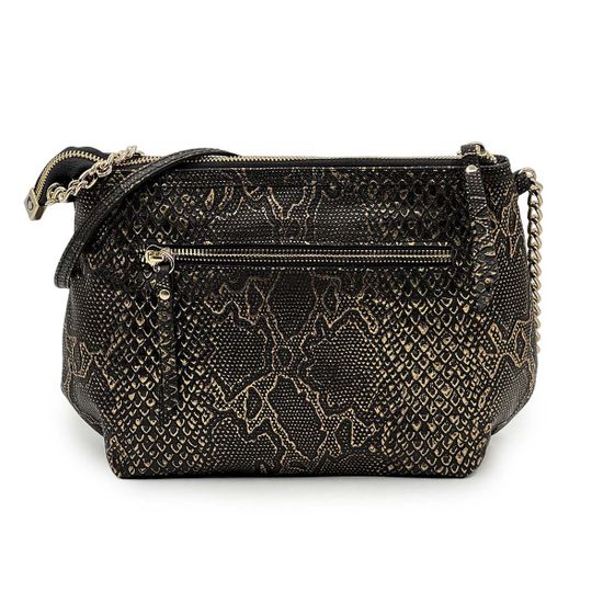 Сумка-клатч Marina Creazioni черно-золотая кожаная &quot;питон&quot; - фото 3, 