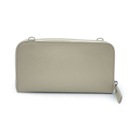 Сумка мини кросс-боди Di Gregorio бежевая кожаная - фото 3, 