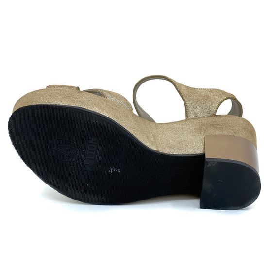 Босоножки Kelton золотые кожаные - фото 4, 