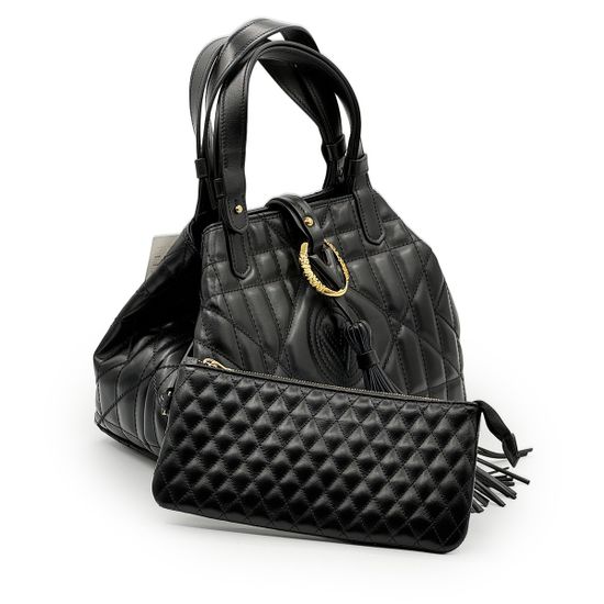 Сумка Valentino Orlandi черная кожаная c кошельком - фото 2, 7254 VO NERO