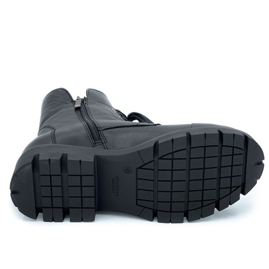 Ботинки Cover черные кожаные МЕХ - фото 4, 