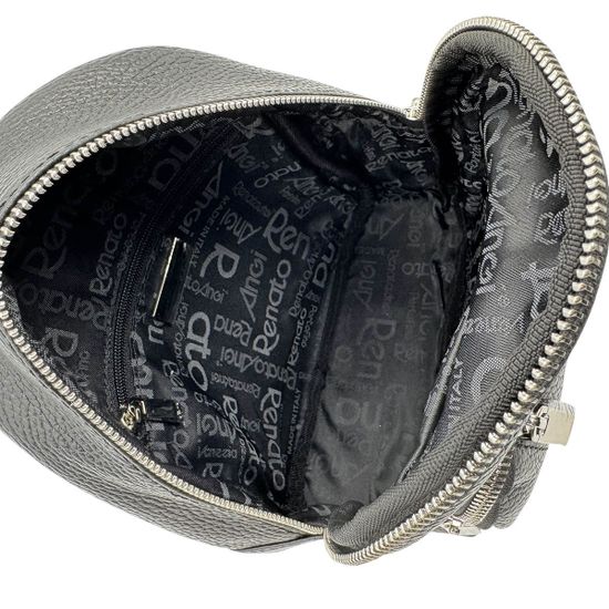 Сумка-рюкзак Renato Angi черная кожаная - фото 5,