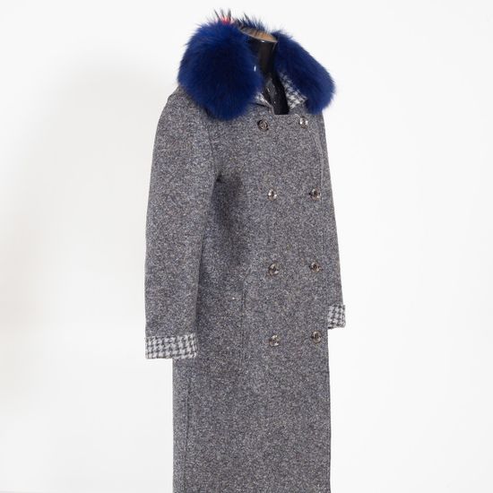 Пальто VOLPI драповое серого цвета - фото 2, 