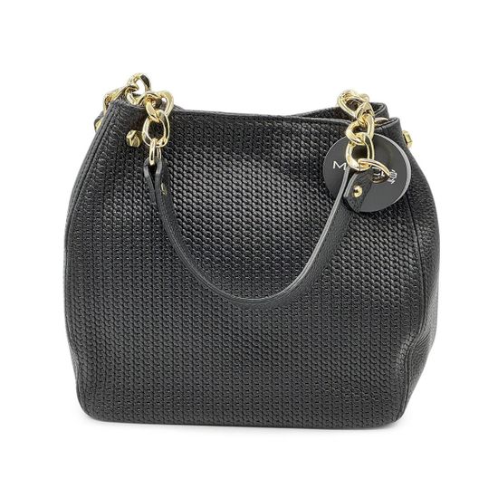 Сумка MOT CLE черная кожаная с &quot;золотой&quot; фурнитурой - фото 3, COFFA MOT NERO GOLD