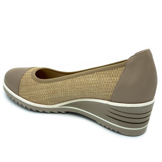 Туфли Donna Soft бежевые комбинация кожи и текстиля - фото 3, DS0767 DS BEIGE