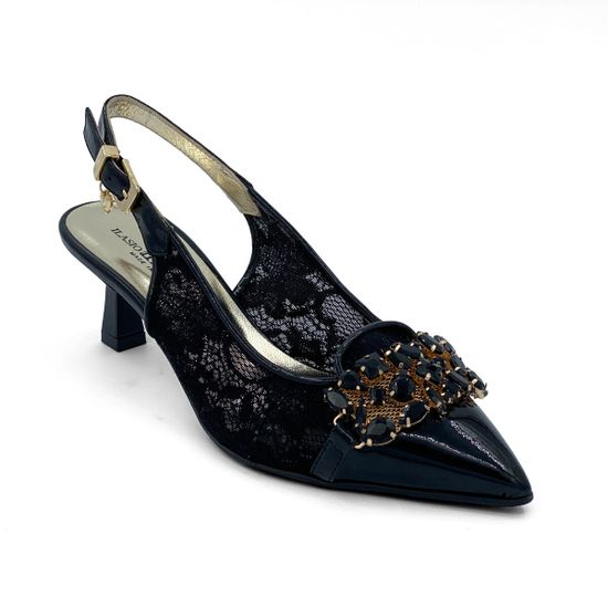 Туфли Ilasio Renzoni лакированные с гипюром черные - фото 2, 