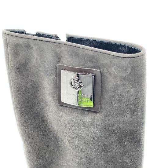 Сапоги Giorgio Piergentili серые замшевые МЕХ - фото 5, 