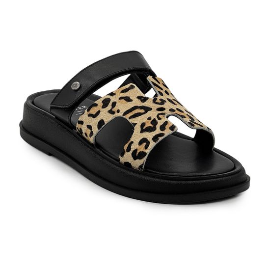 Сабо женские CVCOVER бежевые кожаные принт &quot;леопард&quot; - фото 2, 1623-28 COV LEO BEIGE