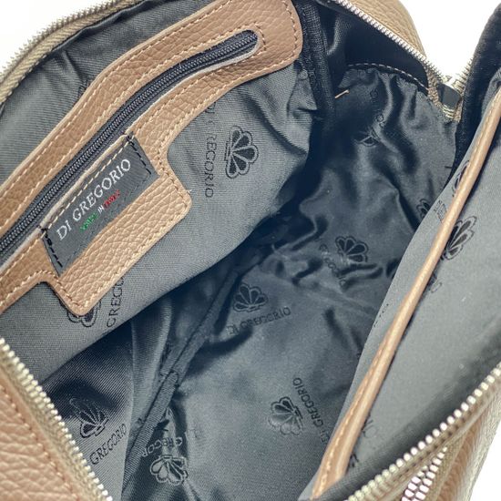 Рюкзак Di Gregorio бежевый кожаный - фото 7, 