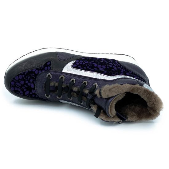 Ботинки Marzetti черно-синие МЕХ комбинация кожи и замши - фото 5, 