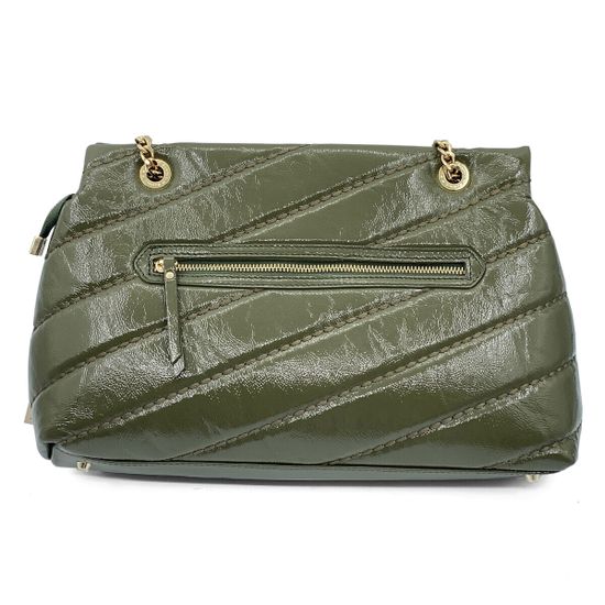Сумка Marina Creazioni зеленая из стеганой лакированной кожи - фото 3, B6698 MC VERDE LAK