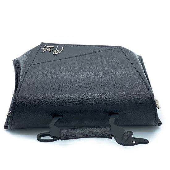 Сумка Renato Angi черная кожаная ручка-такса - фото 4, 