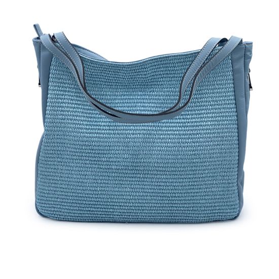 Сумка Di Gregorio кожа/текстиль голубая - фото 2, 3718 DG CELESTE